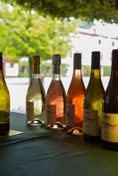 A variety of local italian wines in bottles 
