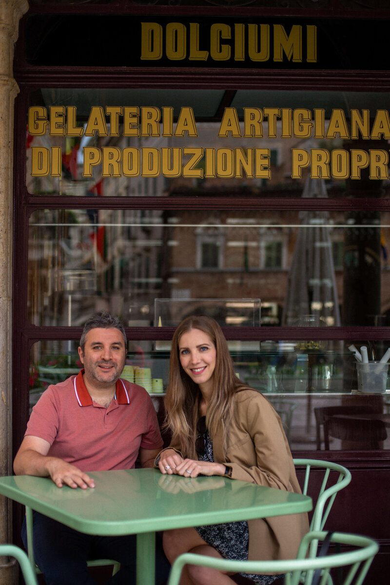 Giovanni and Chantelle, cofounders of The Italian on Tour hosting small group trips of Italy