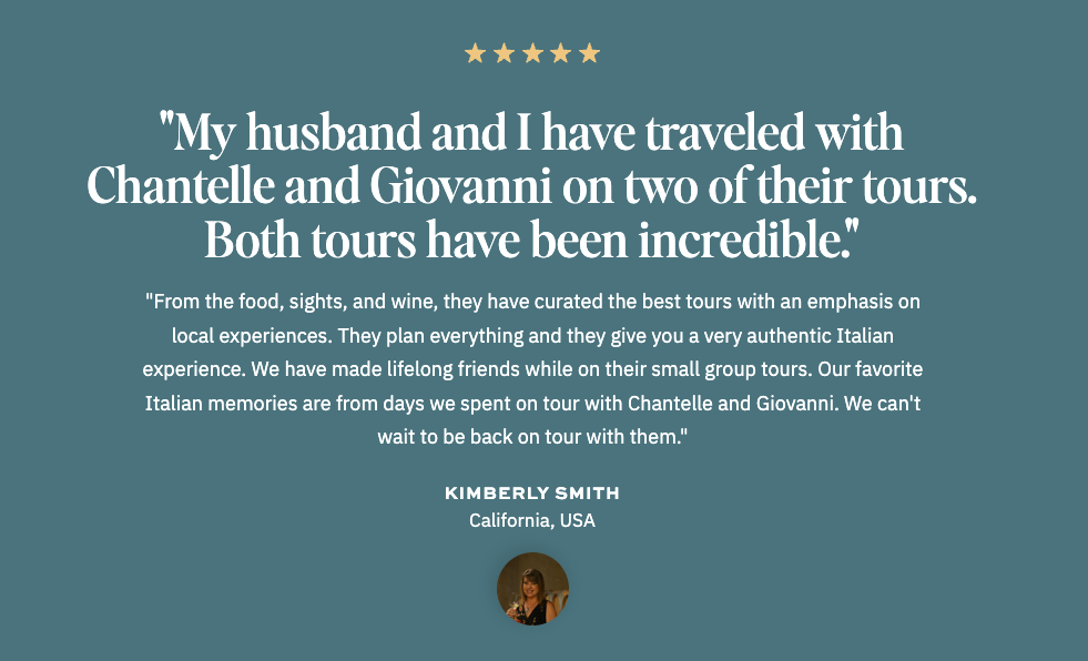 written review from a past tour guest